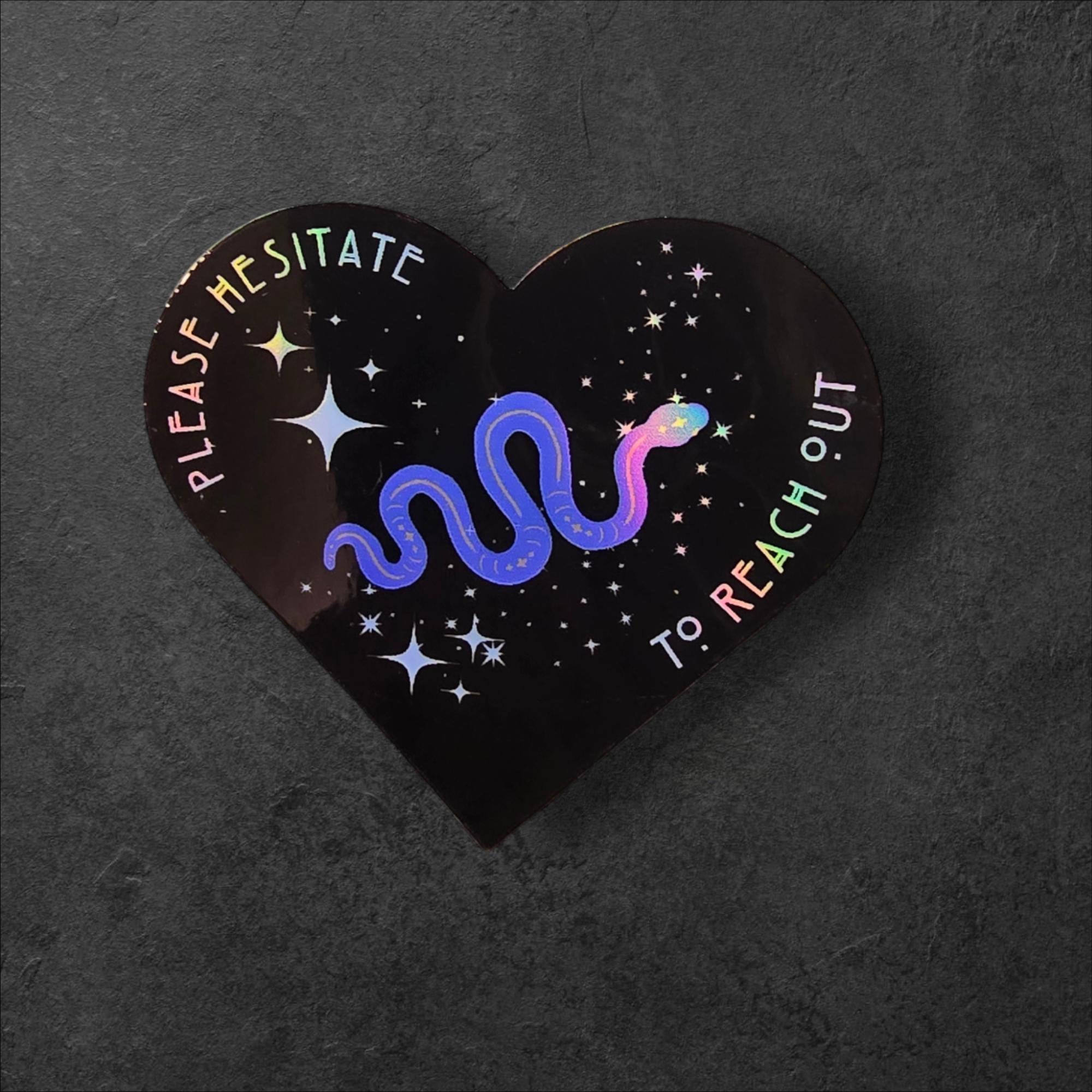 Holographic Snake Heart Sticker: Anti-Social Humor Vinyl Decal