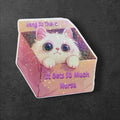 Hang In There Cat Sticker: Groovy Coquette Glitter Vinyl
