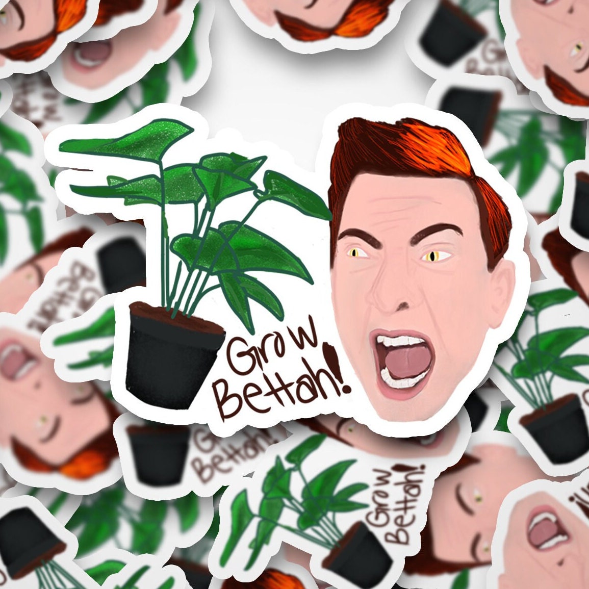 Good Omens Crowley 'Grow Bettah' Sticker - Waterproof Laptop Decal