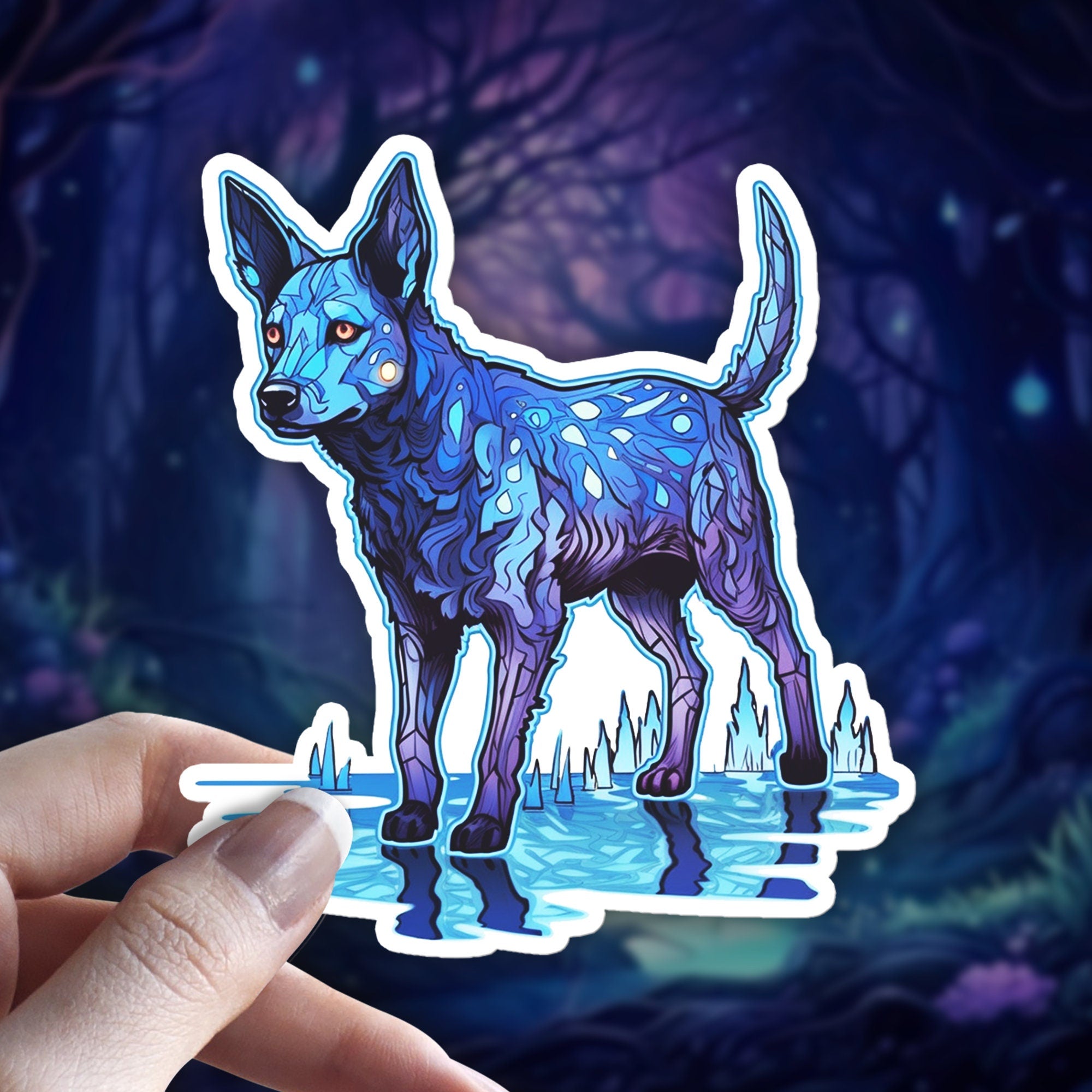 Blue Heeler Sticker, Australian Cattle Dog Decal, Tarot Sticker, Pet Owner Gift, Vinyl, Laptop