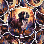 Witchy Saint Bernard Familiar vinyl sticker featuring Holographic Dog Lover Decal