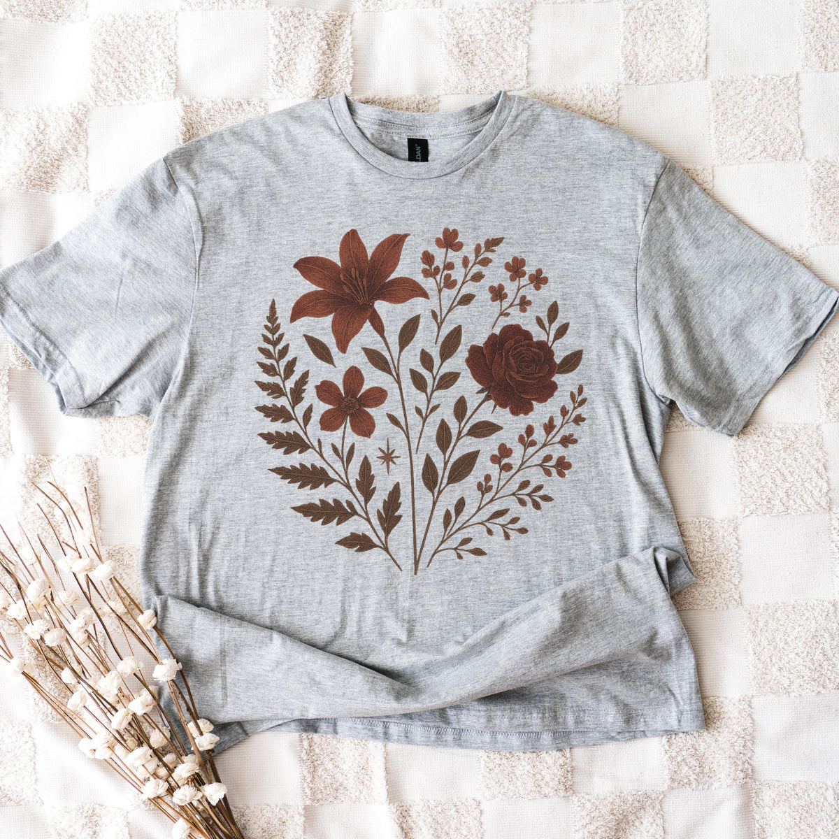 Gothic Floral graphic shirt featuring Dark Botanical Witchy Cottagecore Graphic