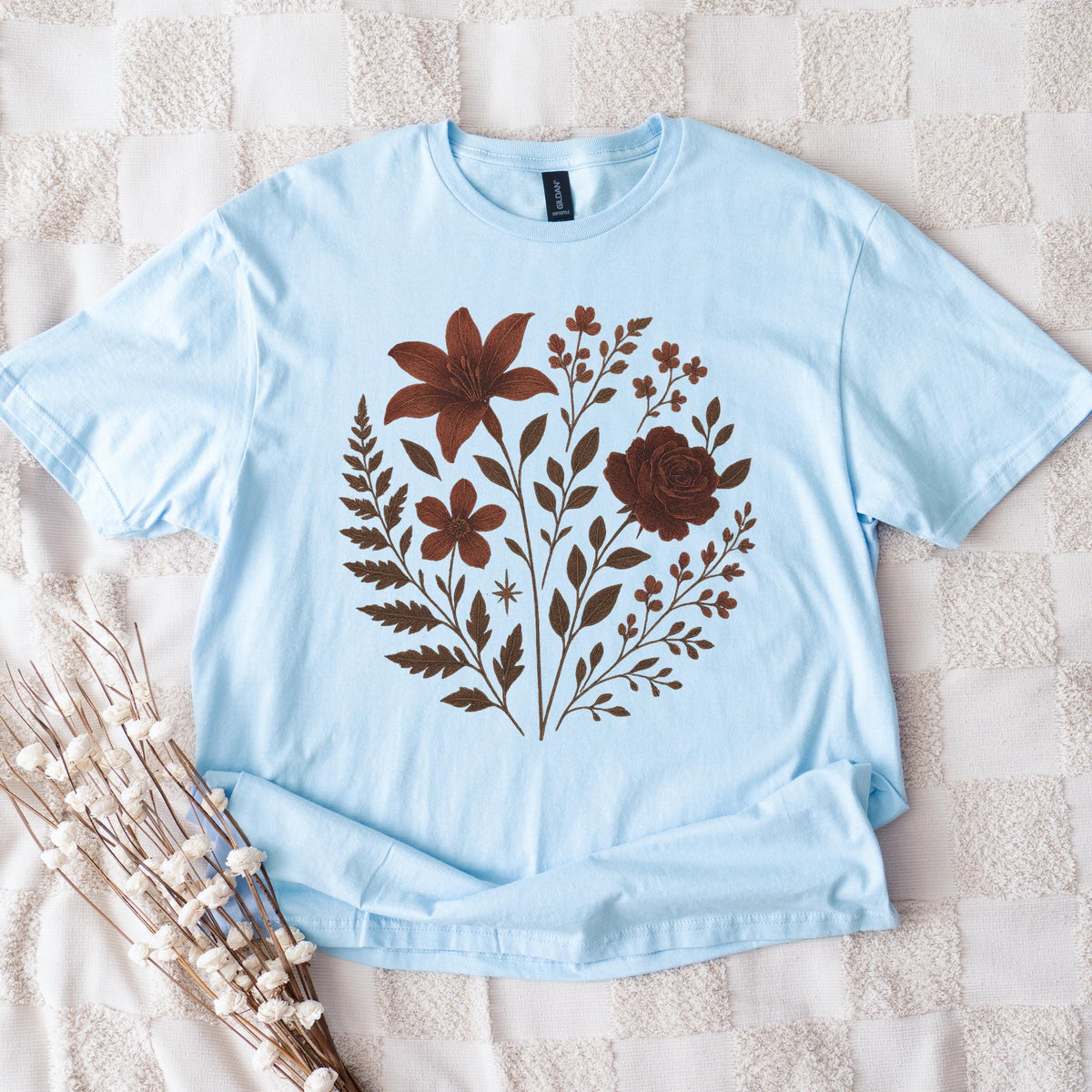 Gothic Floral graphic shirt featuring Dark Botanical Witchy Cottagecore Graphic