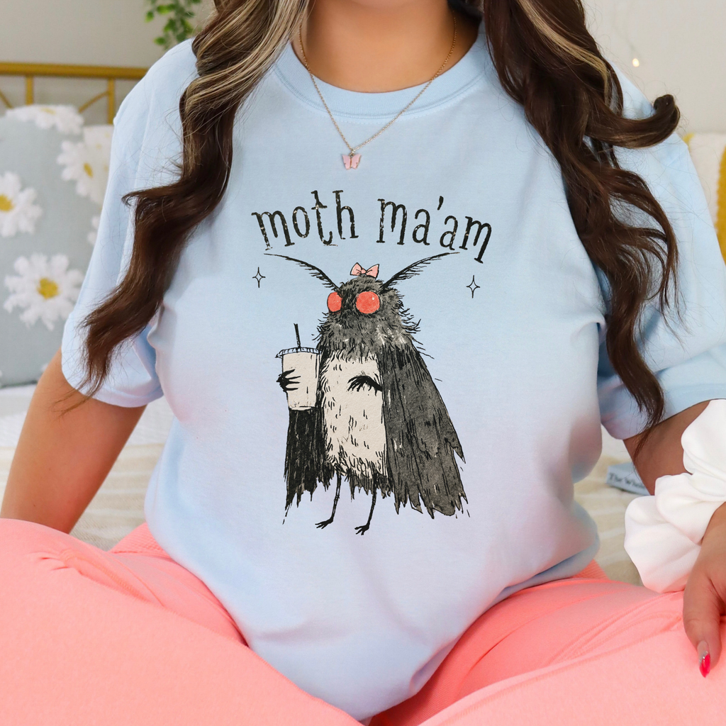 Additional photo of Moth Ma’am — Cute Mothman Cryptid Humor Design T-shirt