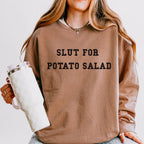 Obsessed with Potato Salad graphic sweatshirt featuring Funny Food Lover Crewneck