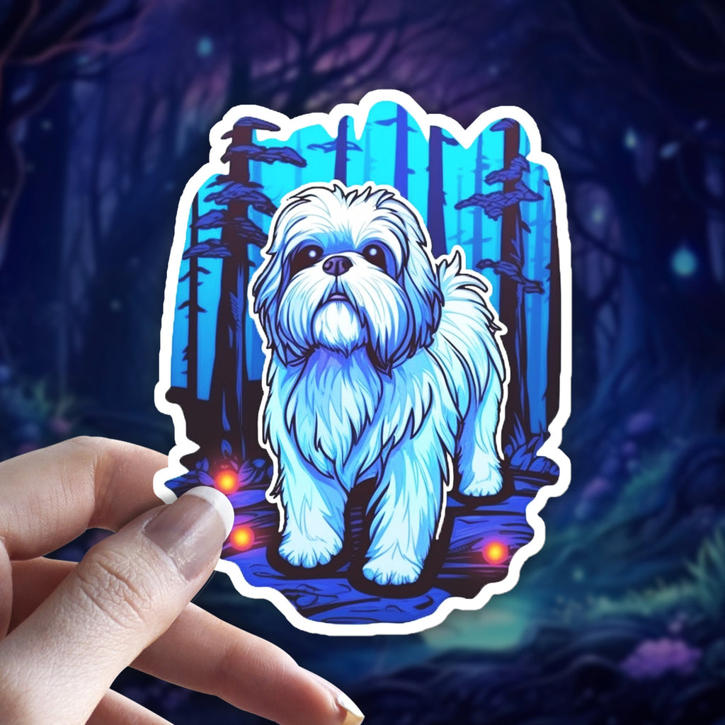 Shih tzu Pet Decal, Holographic Dog Sticker, Dog Lover Gift