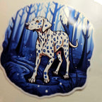 Mystical Dalmatian vinyl sticker featuring Fantasy Dog Vinyl Decal for Water Bottles &