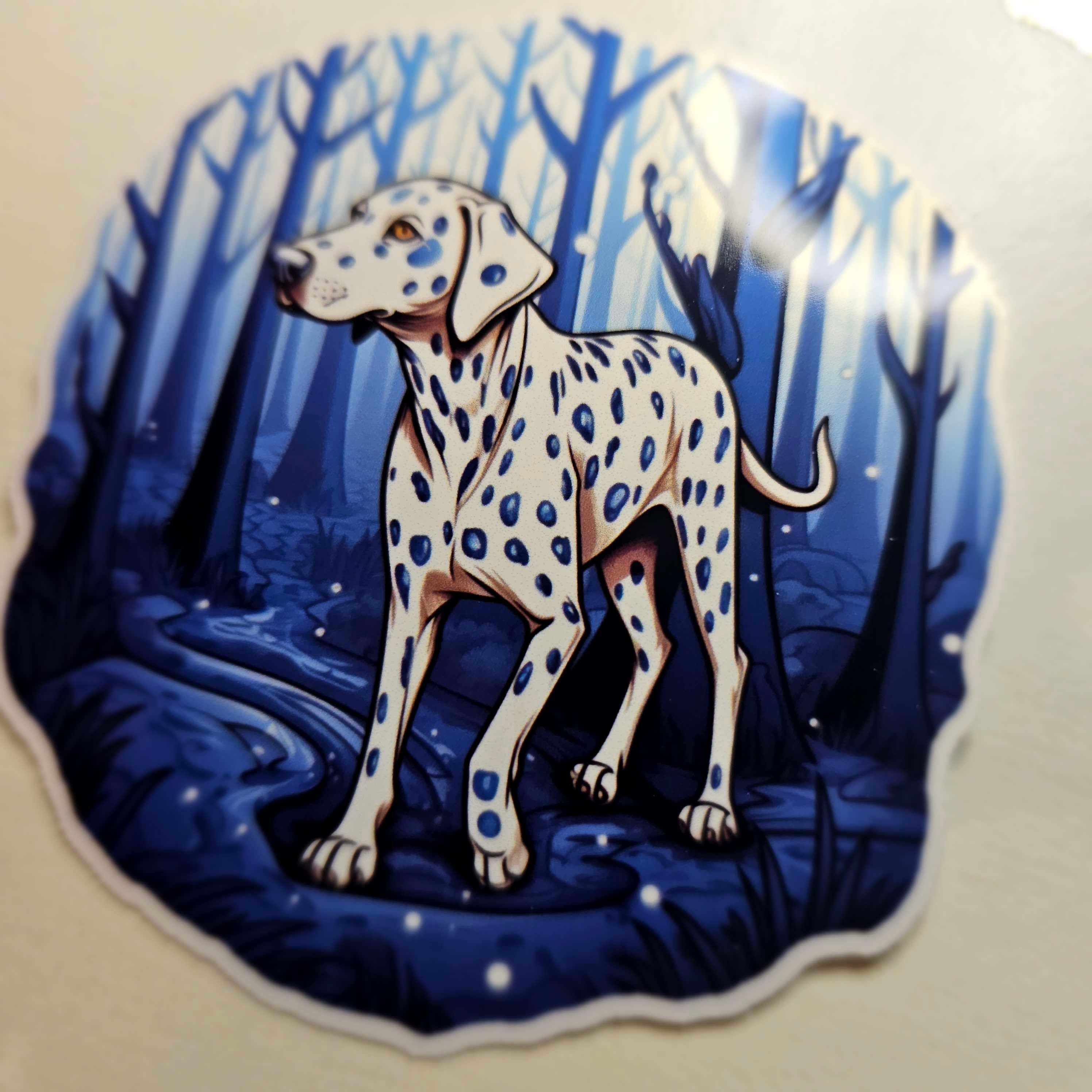 Mystical Dalmatian Sticker | Fantasy Dog Vinyl Decal for Water Bottles & Laptops