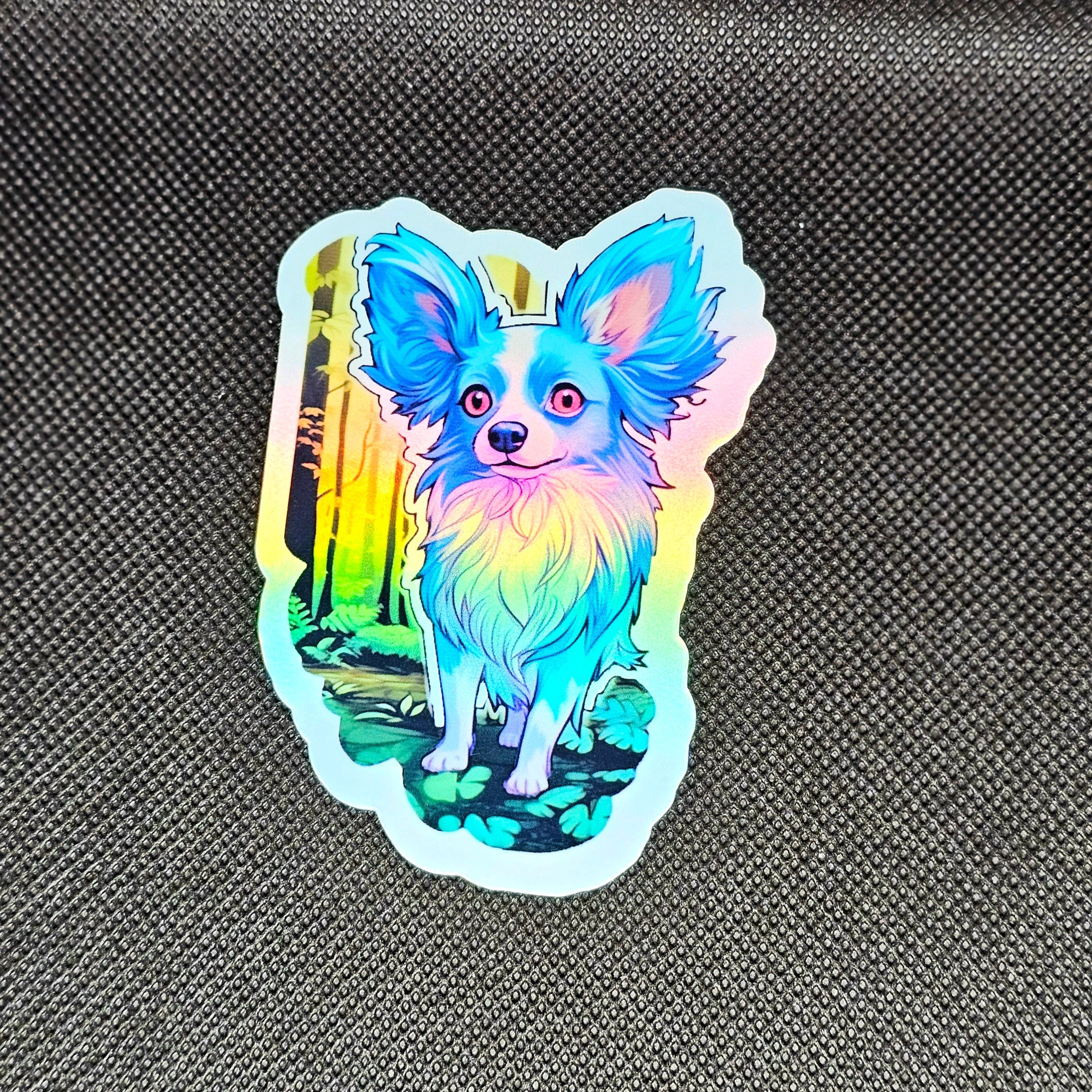 Papillon Dog Sticker: Elegant Vinyl Decal, Dog Lover Gift, Holographic Option