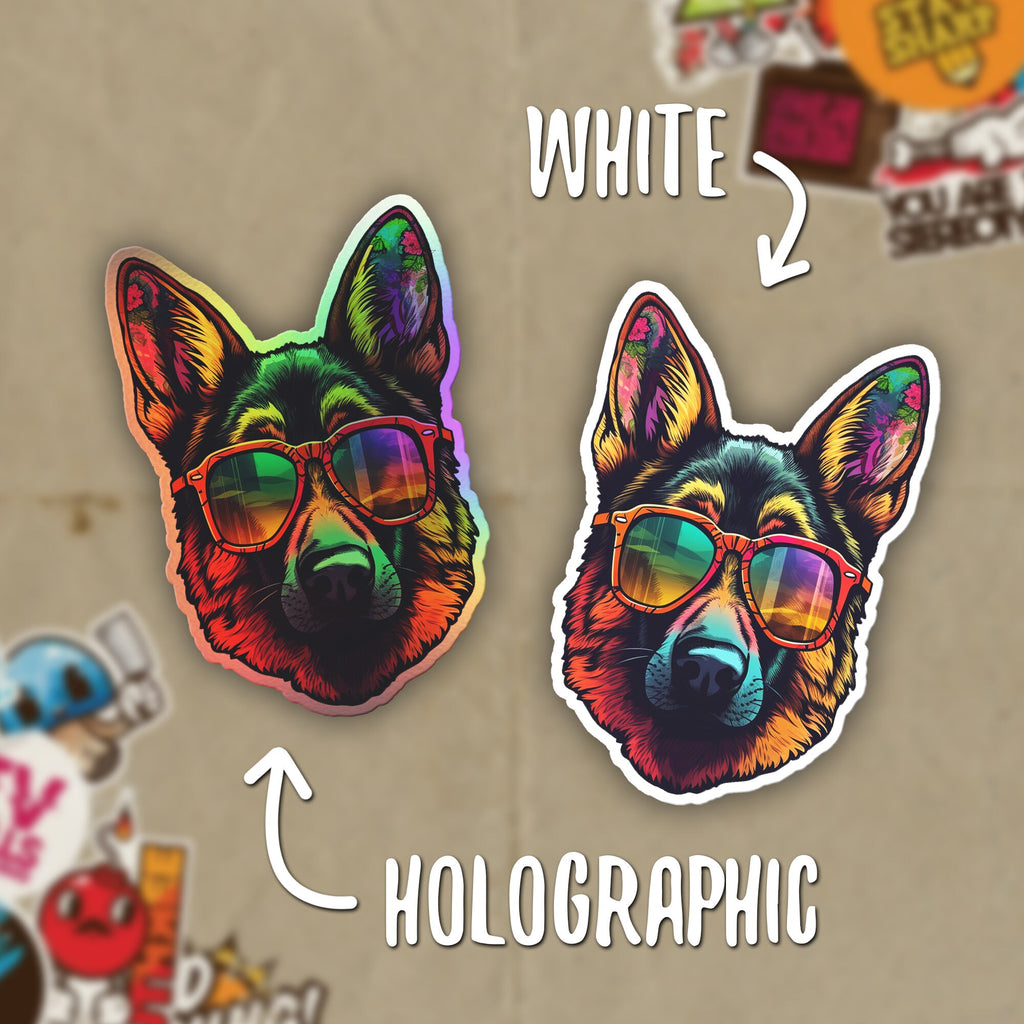 Trippy German Shepherd Sticker