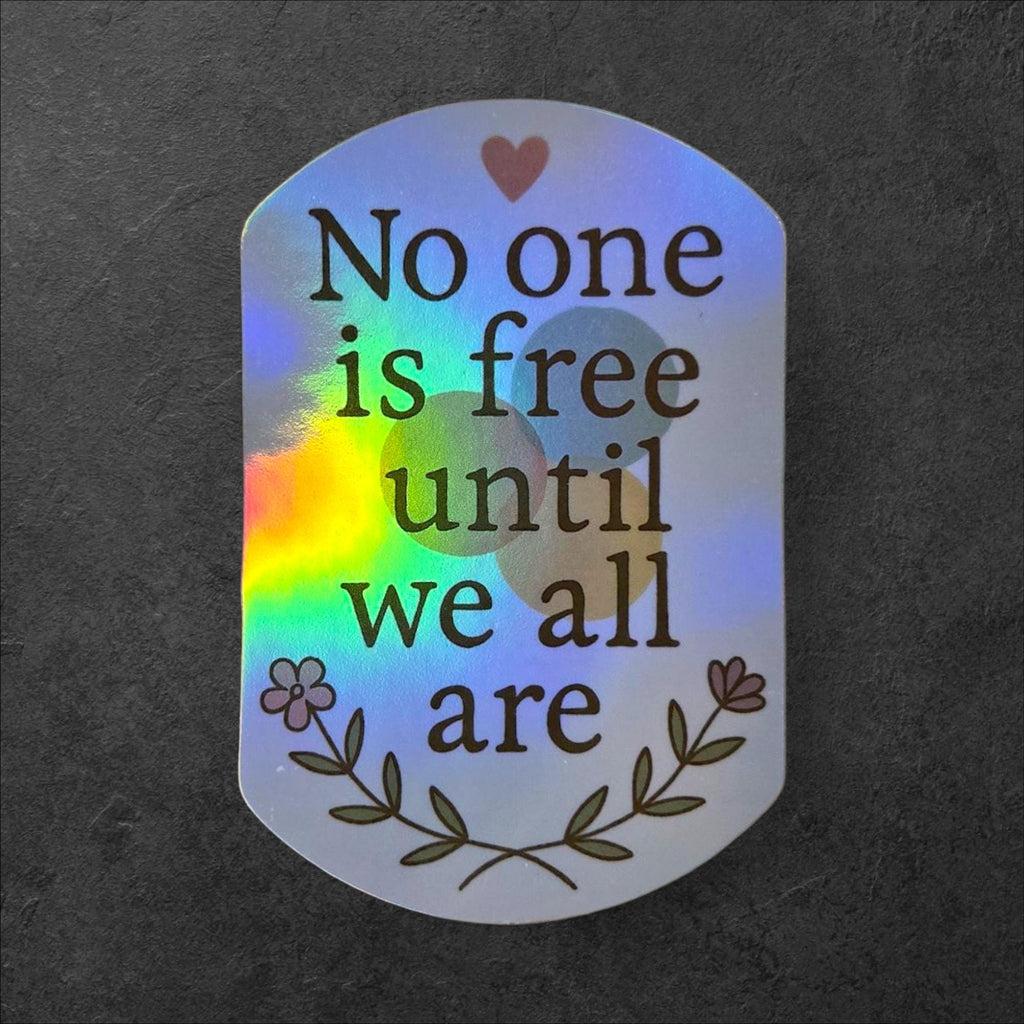 Mutual Aid Vinyl Sticker: Feminist Protest Art, Earth Tone Floral