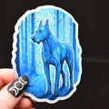 Mystical Dane Sticker, Starry Forest Holographic Decal