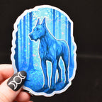 Mystical Dane vinyl sticker featuring Starry Forest Holographic Decal in White