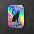Gothic Black Cat Vinyl Sticker | Memento Vivere Laptop Decal