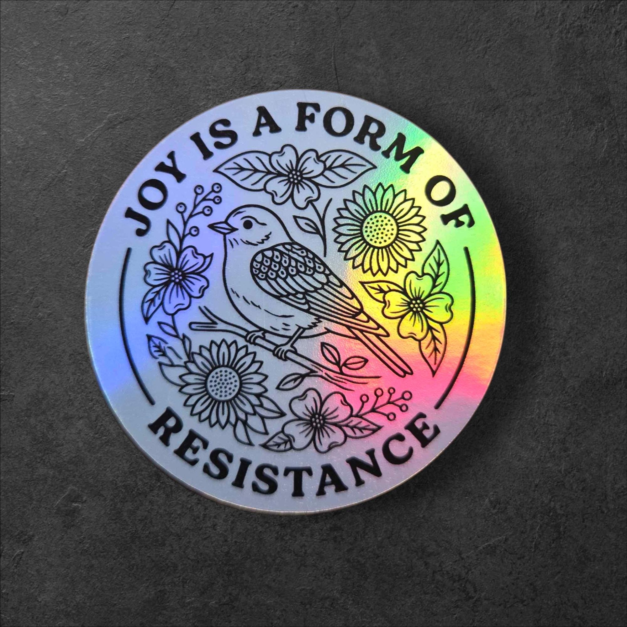 Joy Is a Form of Resistance Vinyl Sticker Witchy Folk Art Activist Sticker