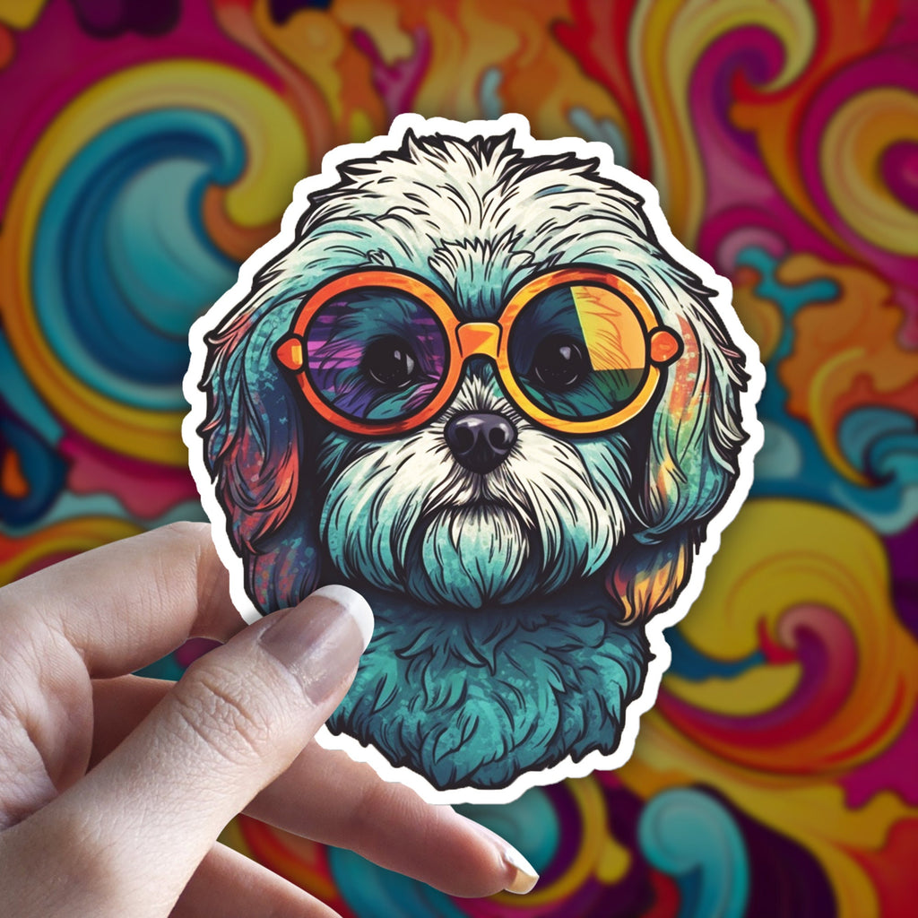 Maltese Puppy Sticker: Waterproof Die-Cut Dog Laptop Decal