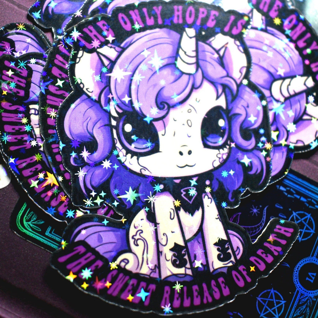 Nihilistic Goth Animal Art Witchcore Unicorn Sticker