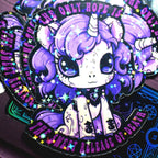 Nihilistic Goth Unicorn vinyl sticker featuring Witchcore Dark Animal Art Water-Resistant
