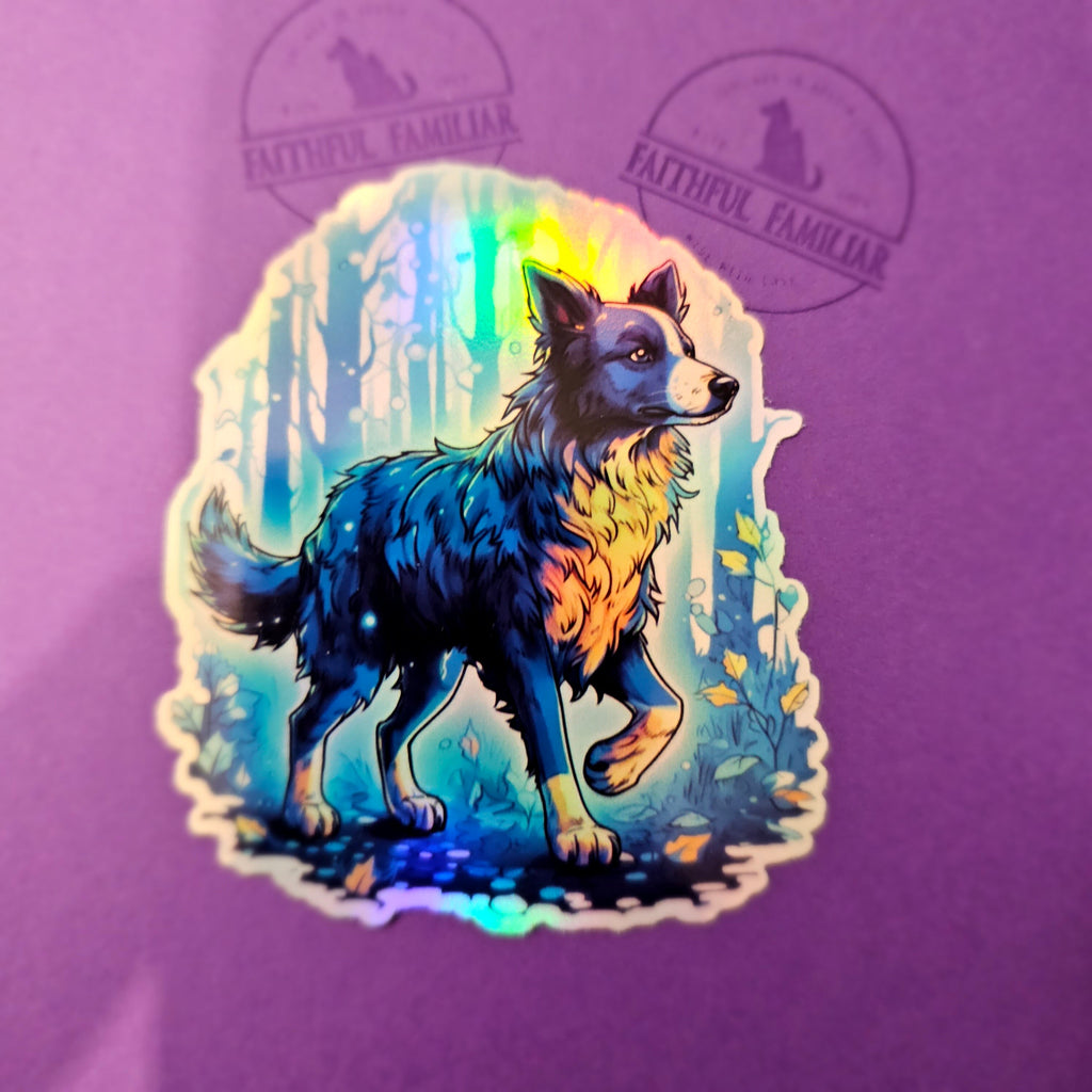 Border Collie Dog Sticker Holographic : Dog Parent Gift Herding Decal