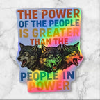 Power of the People Wolf Pro Union Socialist vinyl sticker