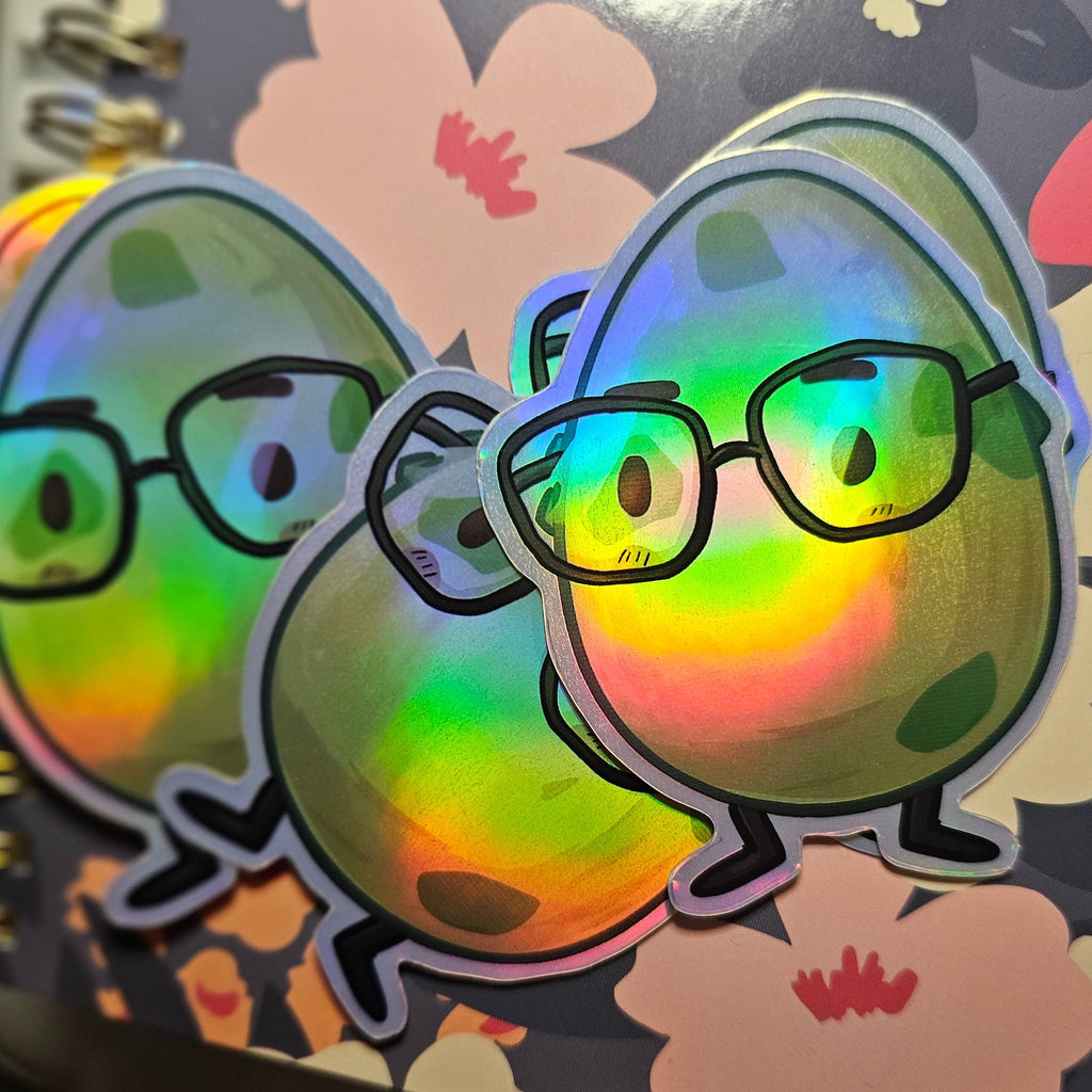 QSMP Egg Sticker GEGG 3x3 in Water resistant Holographic Decal