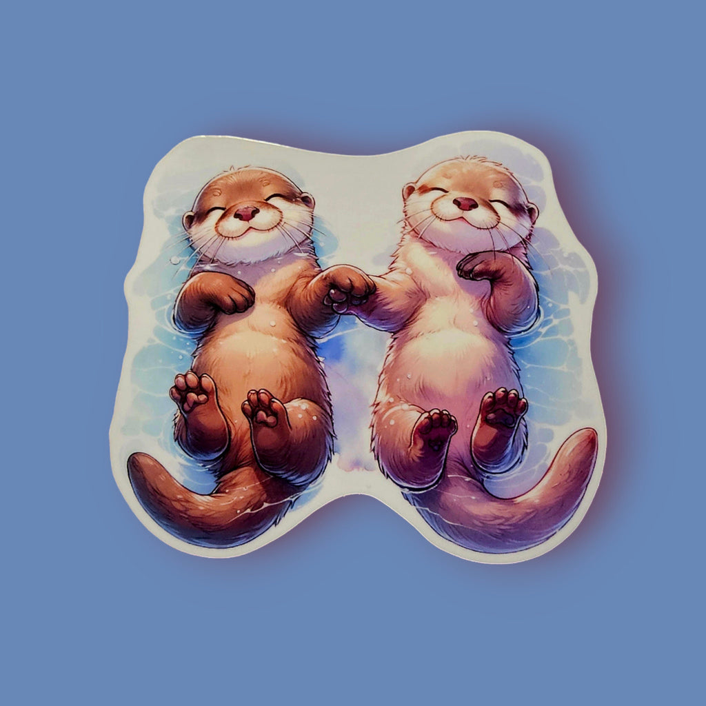 Watercolor Otter Vinyl Sticker – Animal Laptop Decal