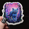 Holographic Russian Blue Cat Sticker, Witchy Familiar