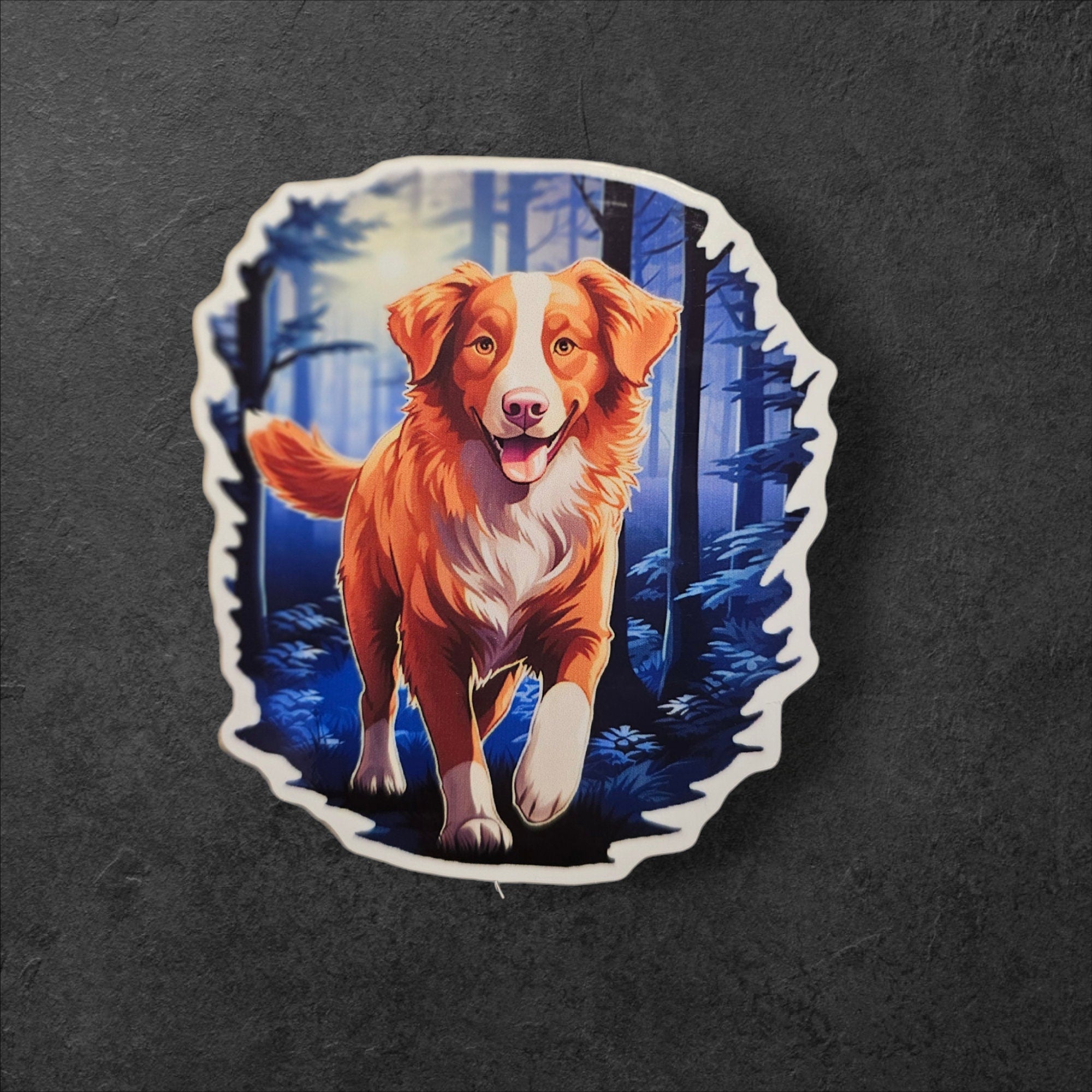 Holographic Nova Scotia Duck Toller Sticker: Witchy Dog Familiar