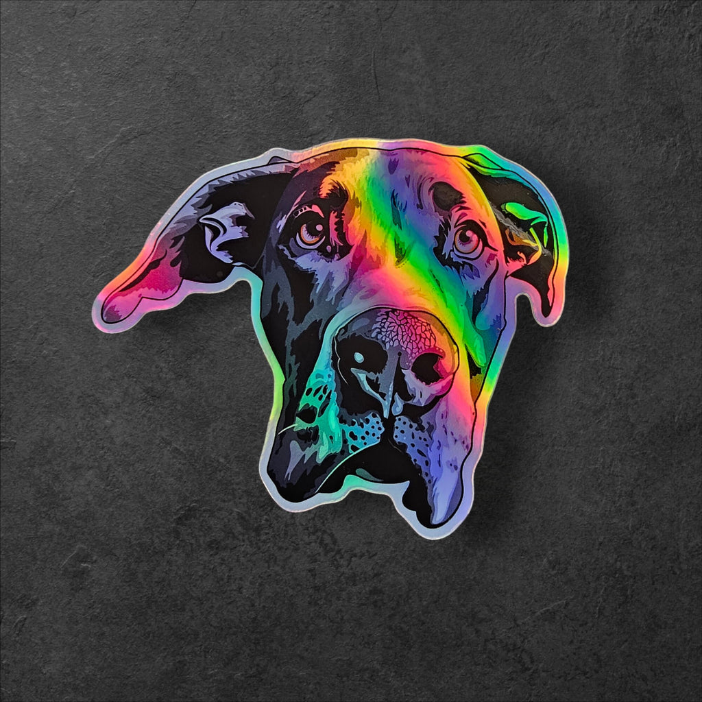 Holographic Dane Sticker – Dog Breed Decal