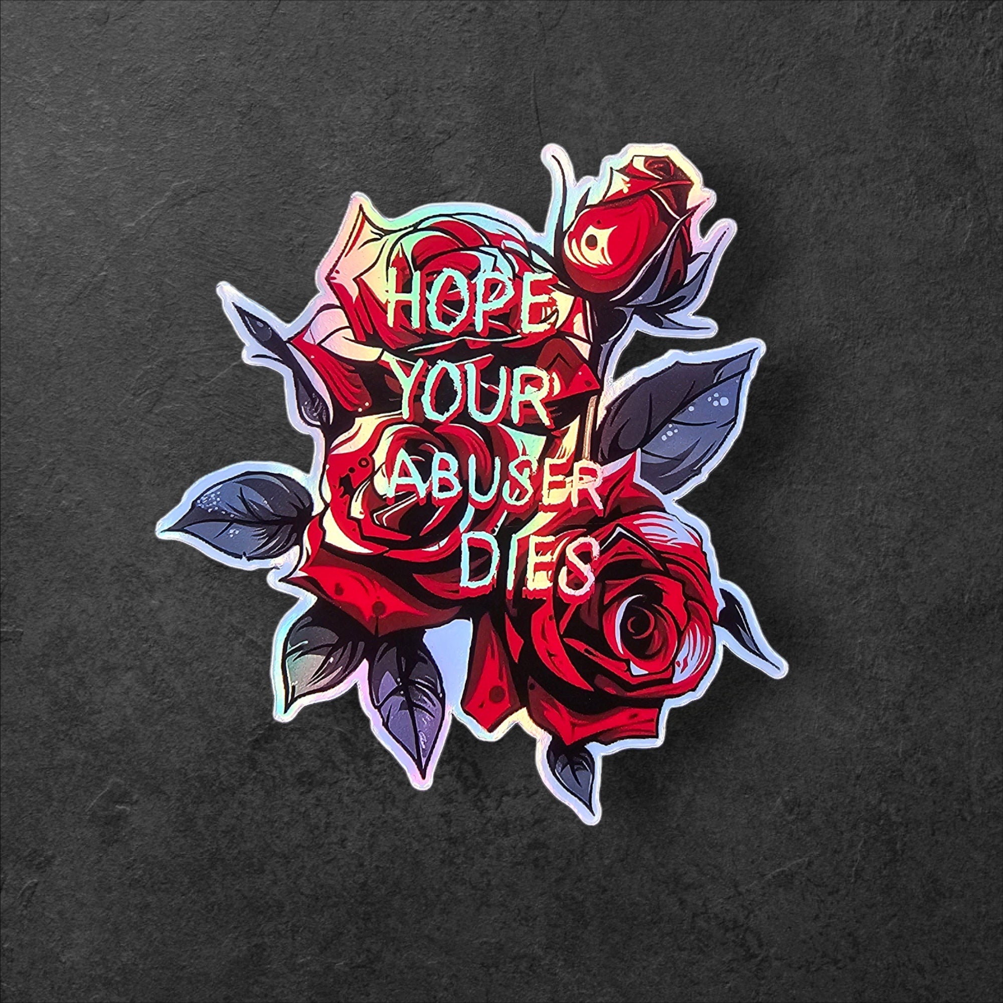 Tattoo Rose Sticker, Domestic Violence Awareness Decal