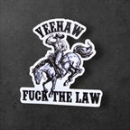 Yeehaw F The Law vinyl sticker featuring Southern Protest Sticker in White