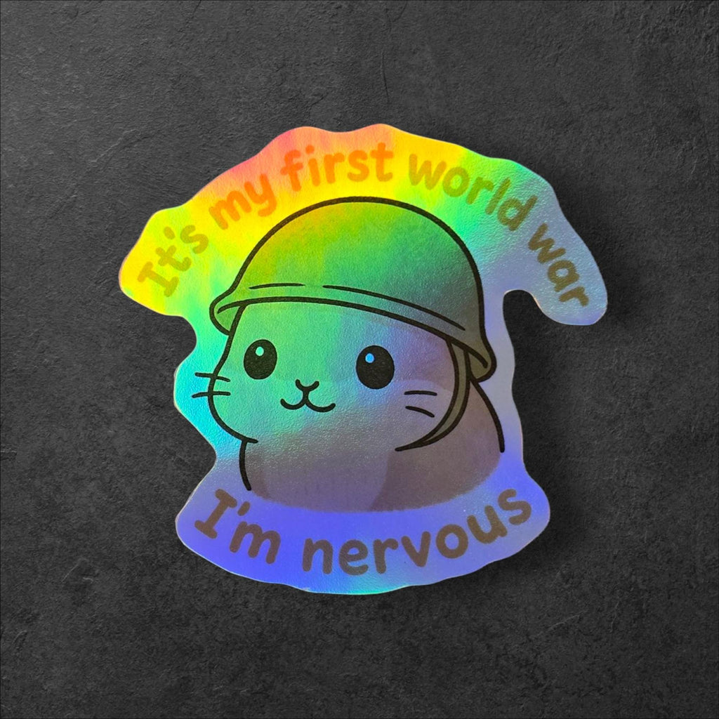 Nervous Hamster Vinyl Sticker: Kawaii Warcore Meme Decal