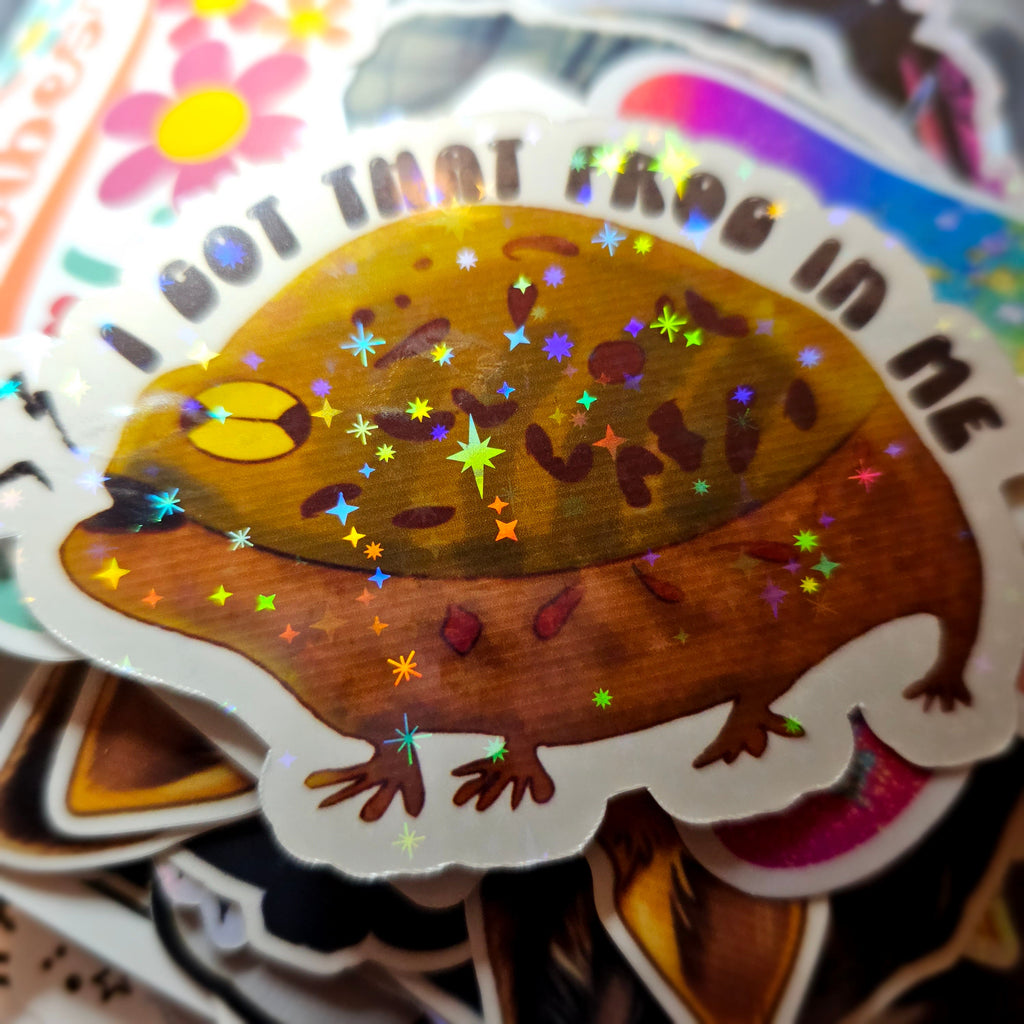 Funny Frog Sticker - Froggy Sticker for Water Bottles and Laptops
