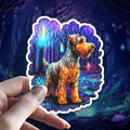 Airedale Terrier Familiar Sticker: Holographic Dog Lover Gift