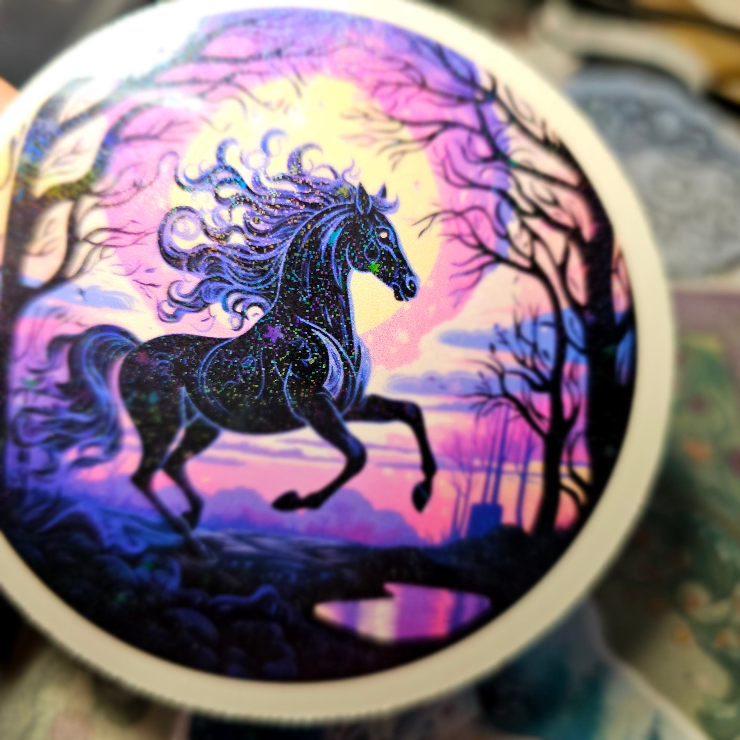 Horse Equestrian Witchy Familiar Decal | Holographic Water Resistant Sticker