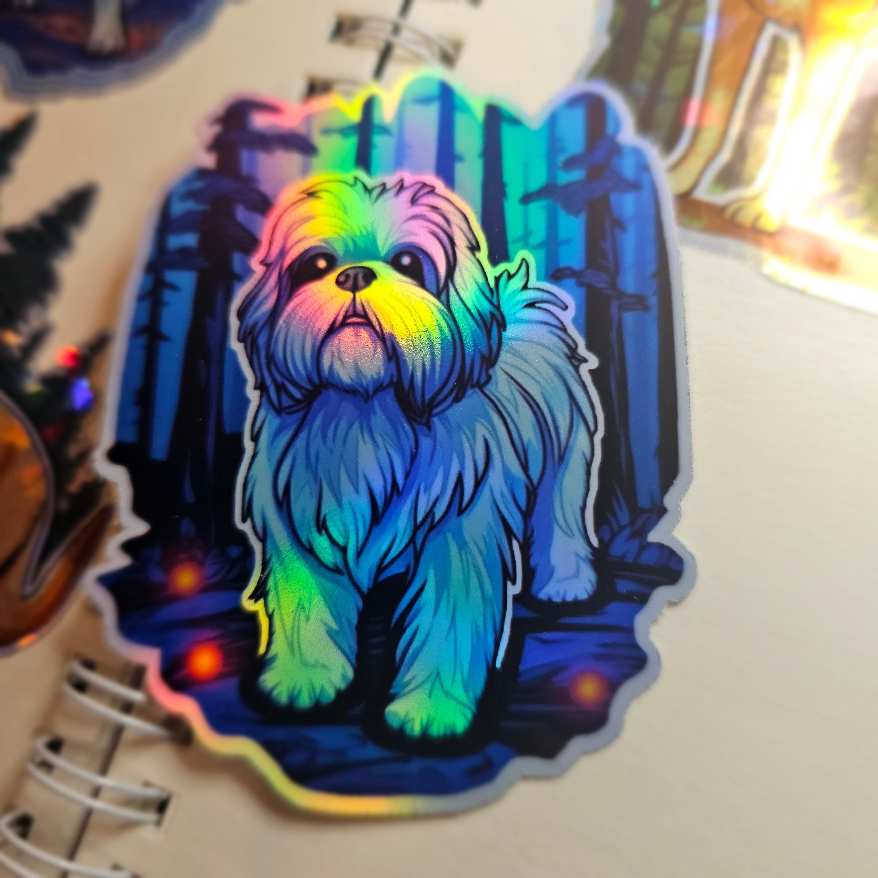 Shih tzu Pet Decal, Holographic Dog Sticker, Dog Lover Gift
