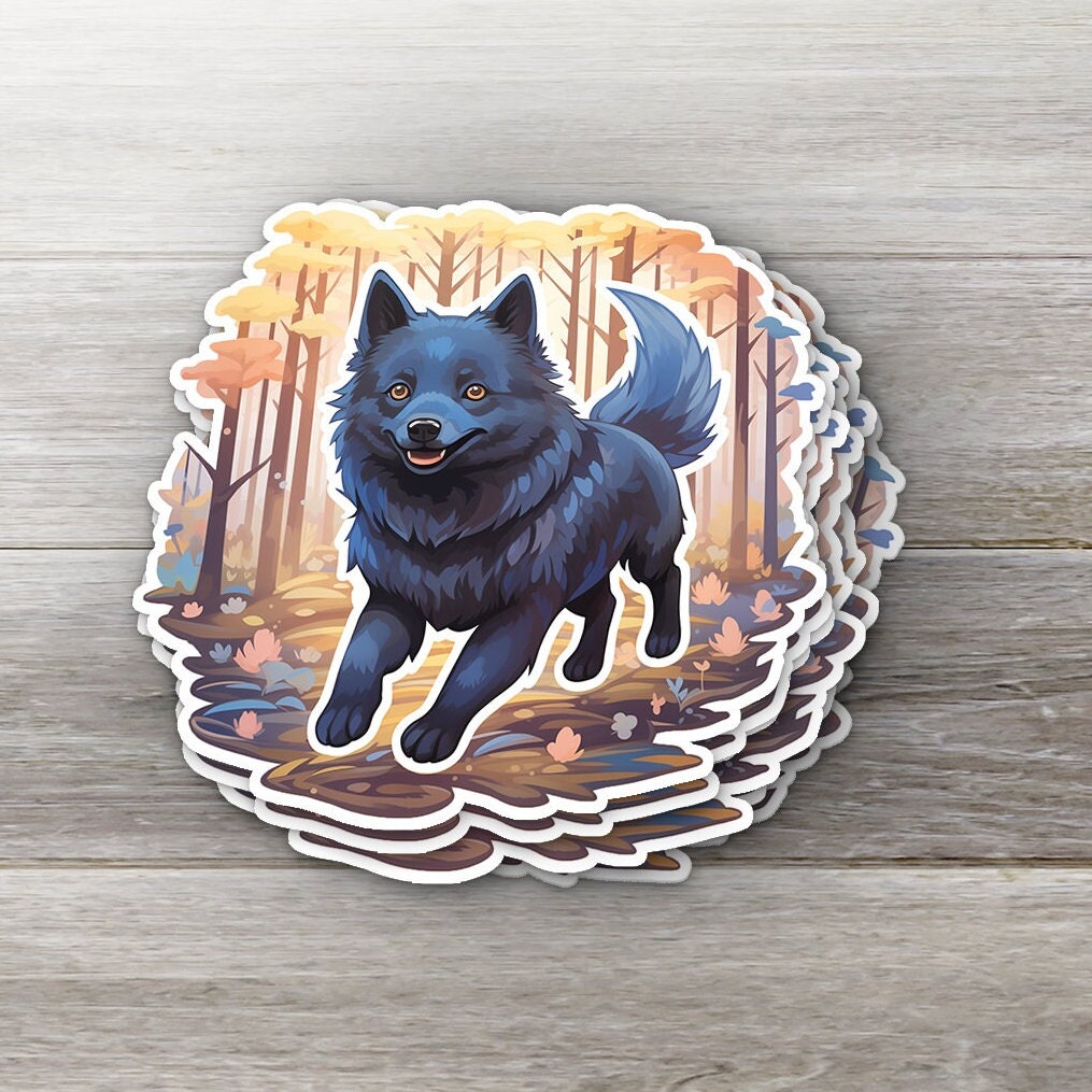Witchy Schipperke Dog Sticker - Witchy Familiar Decal 3x3