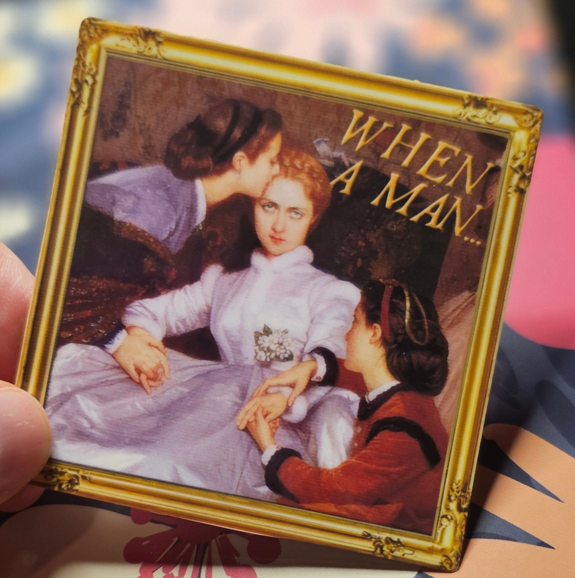When a Man, Reluctant Bride Art painting sticker, Quote Stickers, Book Club Gifts