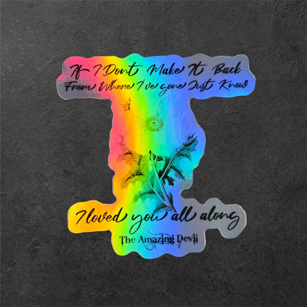 Inkpot Gods Sticker | The Amazing Devil Lyric Sticker, If I Don’t Make It Back Quote, Indie Folk Music Vinyl Sticker