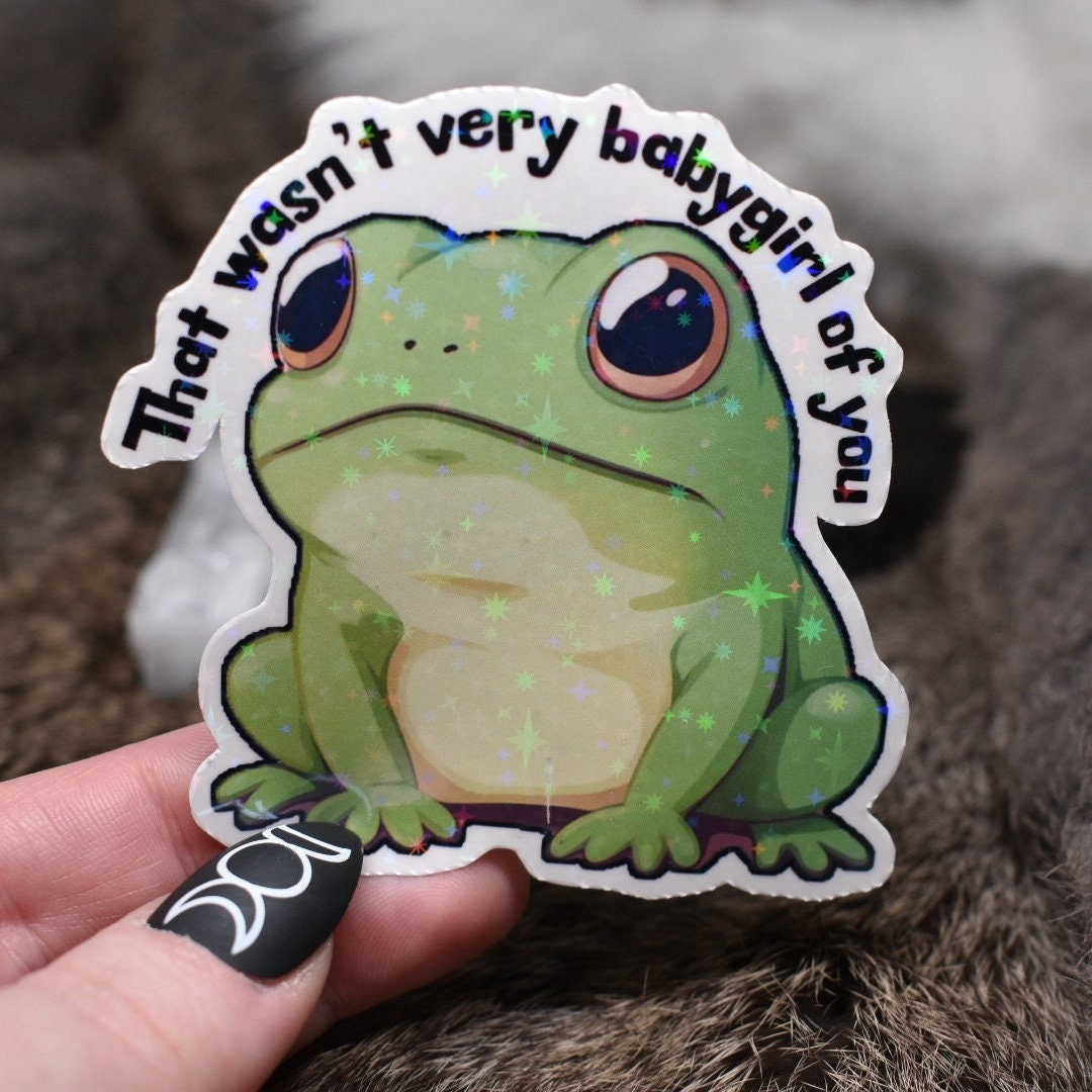 Disappointed Frog Sticker: Goblincore Humor