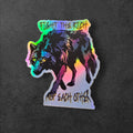 Fight The Rich Not Each Other Wolf Sticker - Anticapitalist Protest Holographic Vinyl Decal