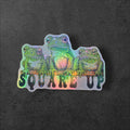Holographic "Square Up Frogs" Sticker: Funny Animal Decal