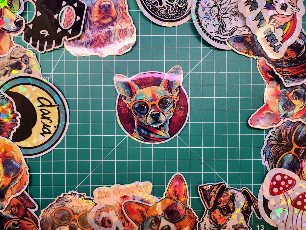 Trippy Chihuahua Sticker: Psychedelic Dog Lover Gift