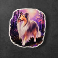 Rough Collie Sticker: Autumn Forest Dog Art Decal