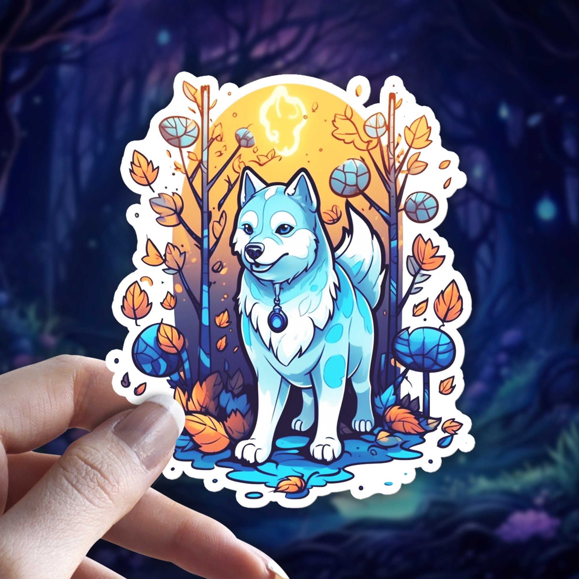 Holographic Akita Sticker – Dog Vinyl Decal