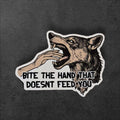 Wolf Sticker - Bite the Hand, Anti-Capitalist Vinyl Decal