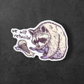 We Will Rebuild Raccoon Vinyl Sticker: Funny Animal Art Decal