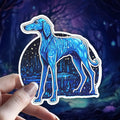 Witchy Saluki Dog Sticker: Holographic Sighthound Familiar