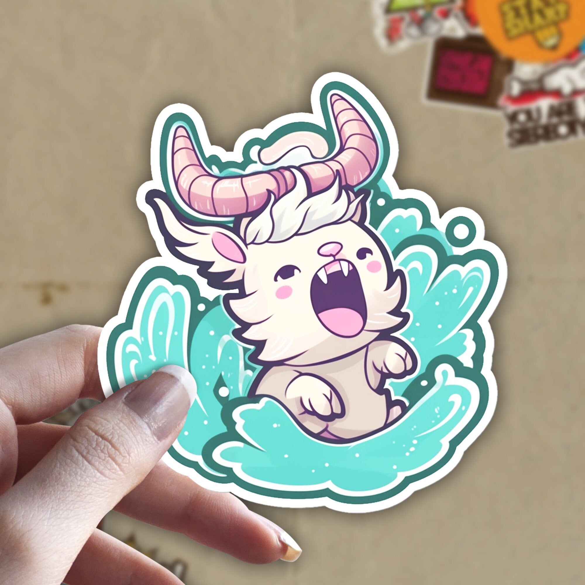 Capricorn Sea Goat Sticker - Water Resistant Holographic Astrological Decal