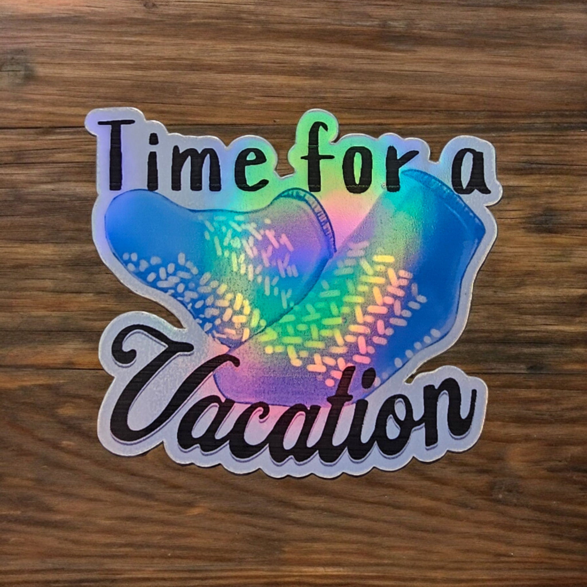Grippy Sock Vacation Sticker: Mental Health Vinyl Decal